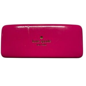 Kate Spade Genette Pink/Orange Eyeglass Hard Clamshell Case Eyes Design Inside